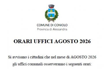 Orari apertura uffici agosto